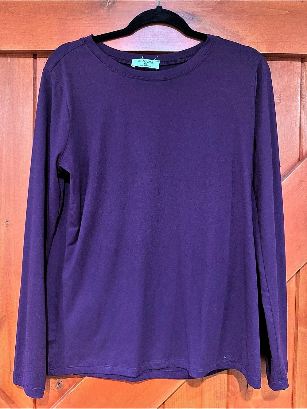 Zenana Long Sleeve Tee in Purple